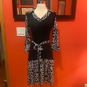 Calvin Klein black and white dress